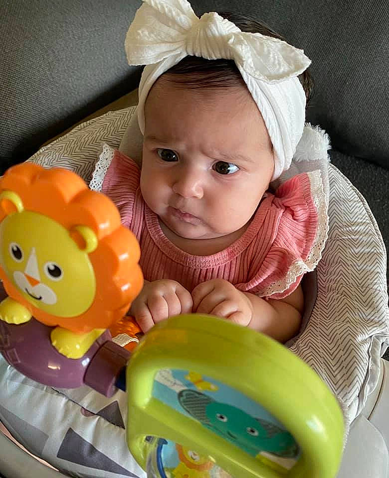 Samari joined the competition — help win amazing prizes! baby, baby_playing_with_toys, baby_products, baby_toddler_clothing, cheek, child, drinkware, fun, hairstyle, happy, home_appliance, iris, mouth, person, pink, plastic, play, product, skin, sweetness