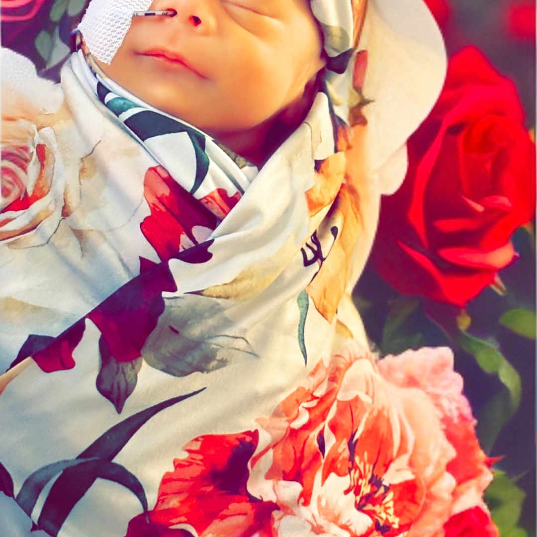 Arabella joined the competition — help win amazing prizes! art, baby, bonnet, carnation, clothing, dress, face, floraldesign, flower, flowerarrangement, flowerbouquet, hat, head, newborn, person, petal, photography, plant, portrait, rose
