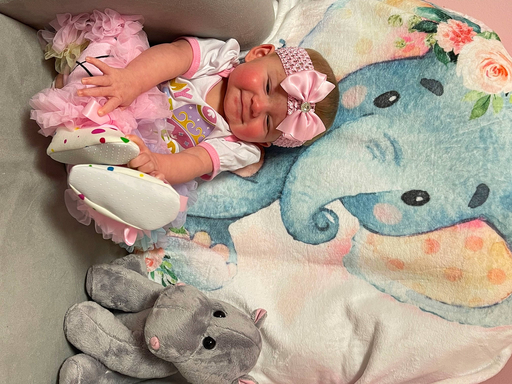 Emma joined the competition — help win amazing prizes! art, baby, baby_products, baby_sleeping, baby_toddler_clothing, baby_toys, bedding, child, comfort, finger, green, headwear, linens, pattern, person, pink, plush, stuffed_toy, textile, toddler