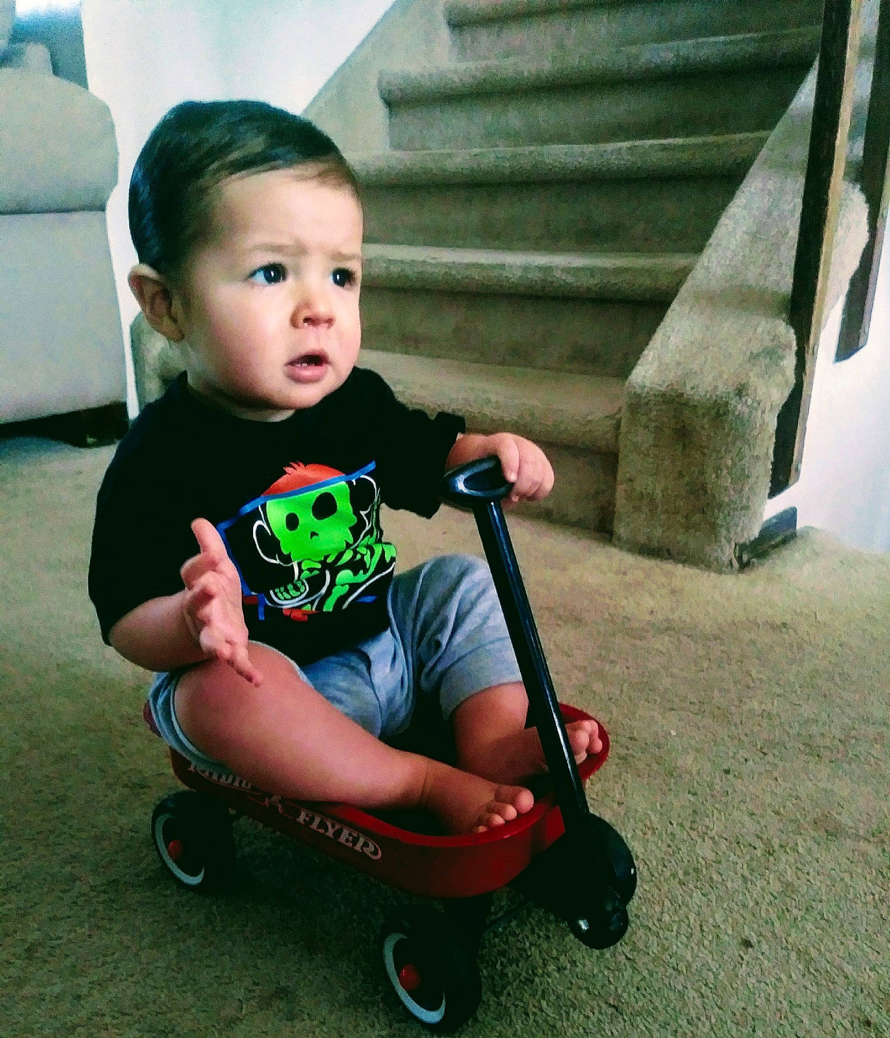 Xavien is registered to the contest to win money with this photo: baby, baby_carriage, baby_products, child, person, product, sitting, toddler, vehicle