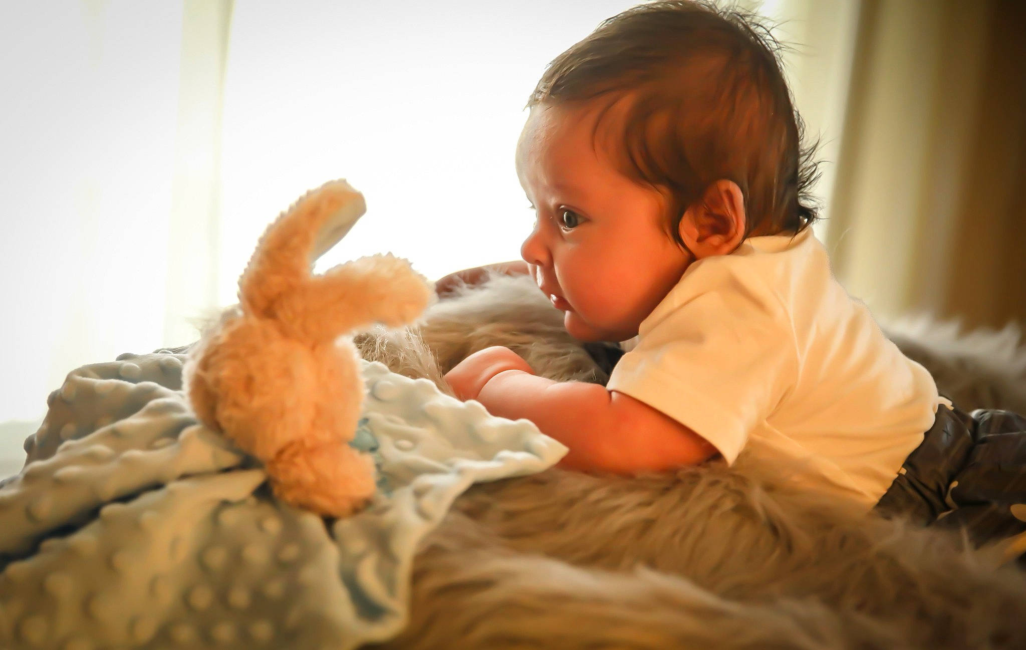 Koda joined the competition — help win amazing prizes! baby, baby_toddler_clothing, cheek, child, comfort, finger, fur, gesture, hand, happy, mammal, person, room, skin, stuffed_toy, teddy_bear, thumb, toddler, toy, watch