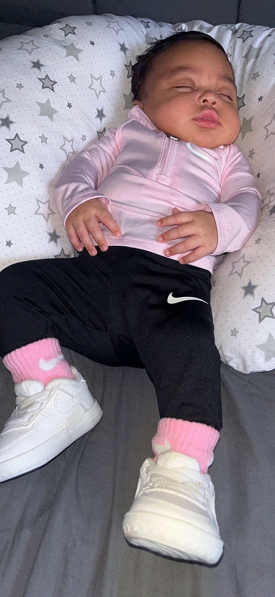 Ivy-jane is registered to the contest to win money with this photo: baby, baby_toddler_clothing, child, comfort, cool, elbow, finger, foot, happy, human_leg, knee, lap, magenta, person, pink, sleeve, sock, thigh, toddler, waist