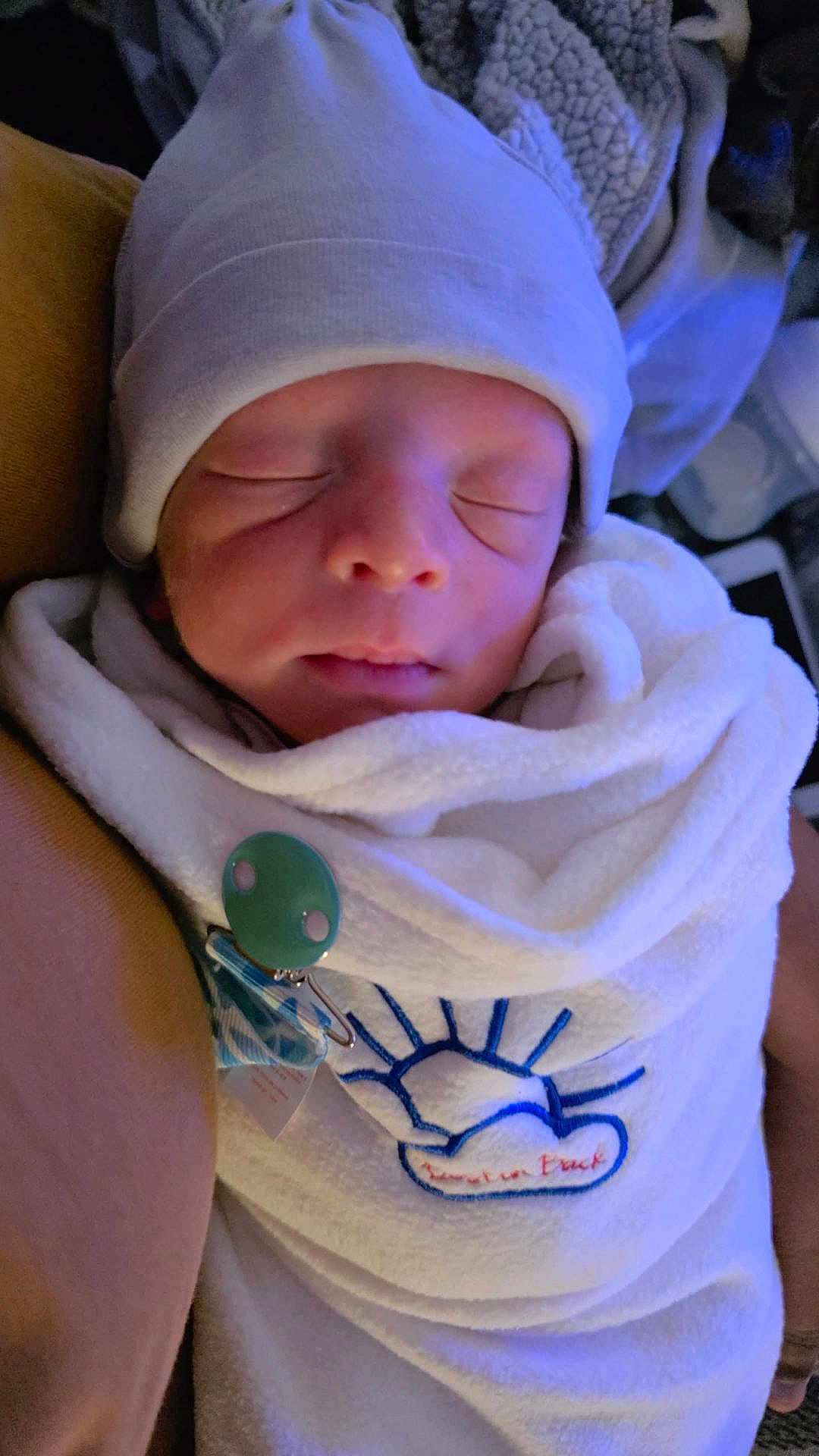 Landyn joined the competition — help win amazing prizes! newborn, baby, sleeping, hat, blanket, pacifier, infant, cozy, wrapped, soft, cute, closeup, face, peaceful, indoors, child, adorable, warm, resting, portrait