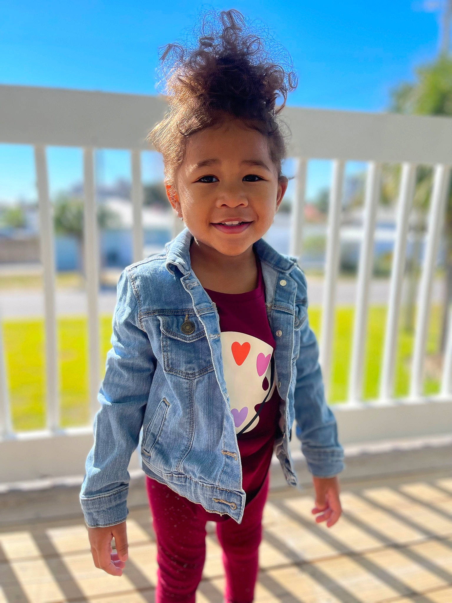 Naveah joined the competition — help win amazing prizes! azure, baby_toddler_clothing, clothing, cool, electric_blue, eye, face, flash_photography, fun, happy, iris, joy, leisure, person, skin, sky, sleeve, smile, standing, t_shirt