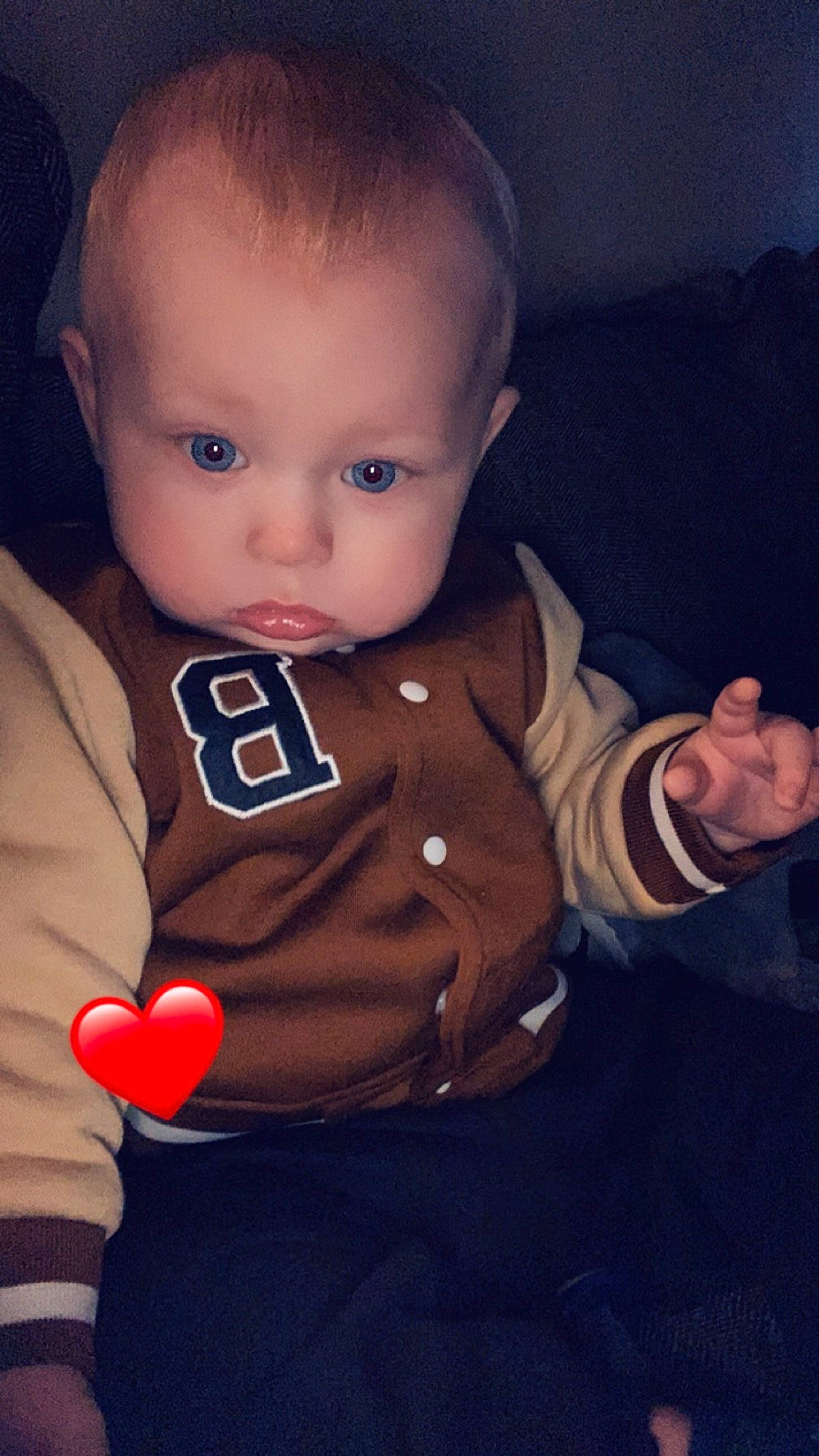 Caiden joined the competition — help win amazing prizes! baby, baby_toddler_clothing, blond, cheek, chin, ear, finger, fun, gesture, hand, happy, head, human_body, iris, lip, mouth, nose, person, skin, sleeve