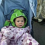 Echõ joined the competition — help win amazing prizes! toddler, child, stroller, green_hoodie, crocodile_costume, blanket, heart_pattern, outdoor, person, face, blue_eyes, jacket, clothing, cute, baby, cold_weather, expression, portrait, winter, hood