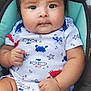 Darkiel is registered to the contest to win money with this photo: baby, infant, child, onesie, clothing, seat, cushion, face, expression, hair, skin, hand, leg, cute, indoor, portrait, sitting, looking, curious, young