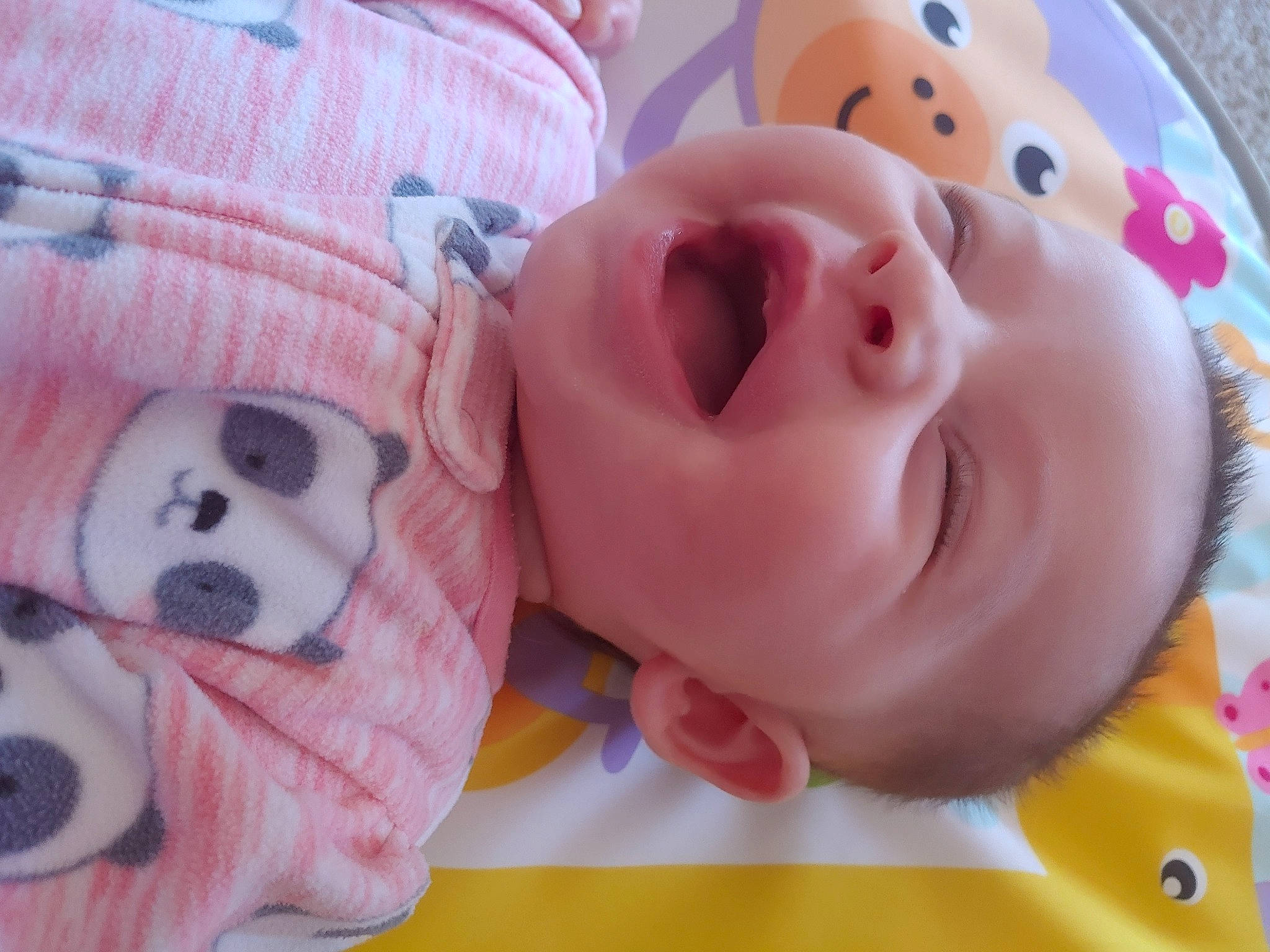 Alana is registered to the contest to win money with this photo: baby, bedtime, cheek, child, mouth, person, pink, skin, textile, toddler