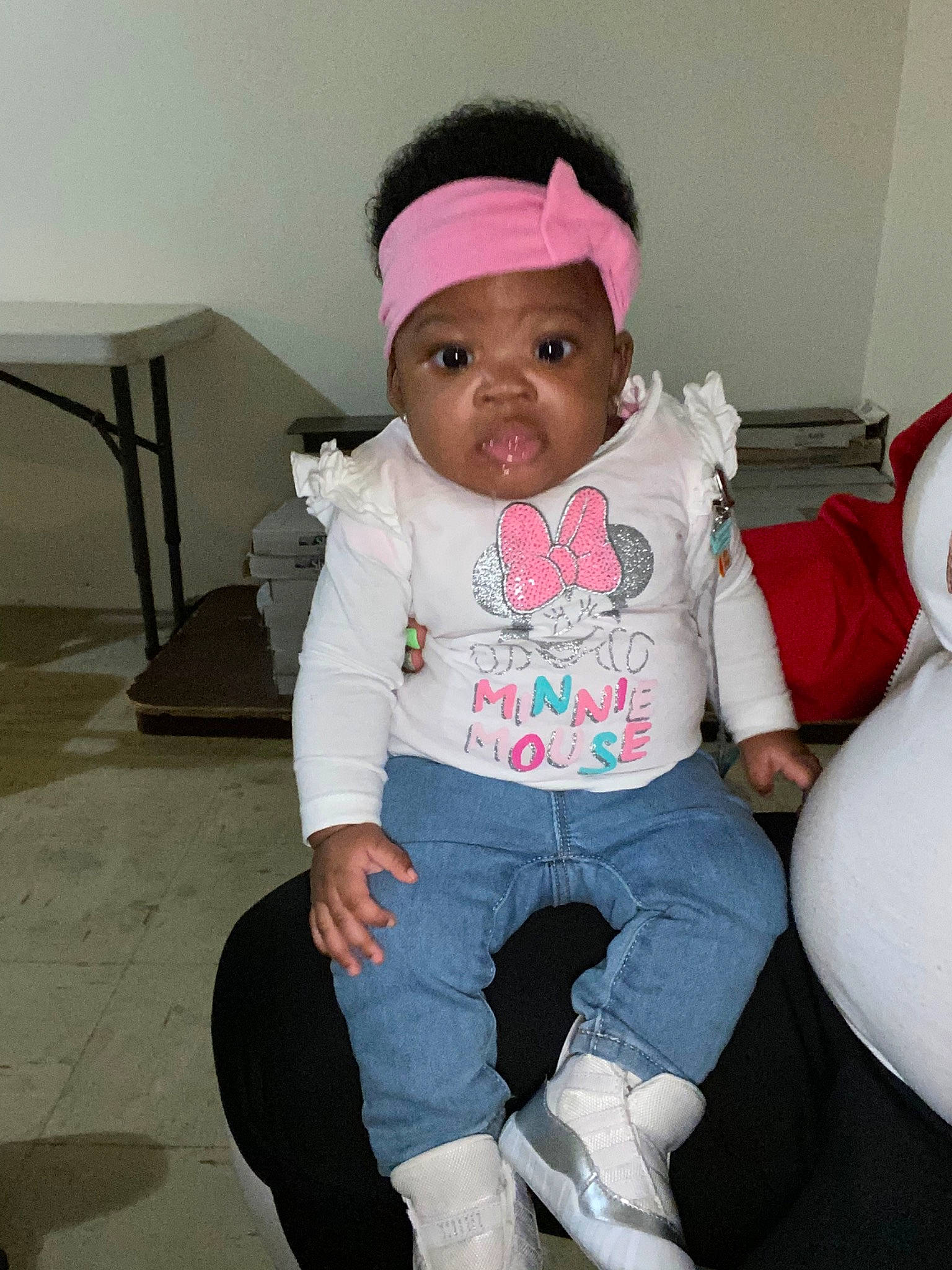 Amarah joined the competition — help win amazing prizes! baby, cheek, child, headgear, headwear, person, pink, sitting, toddler