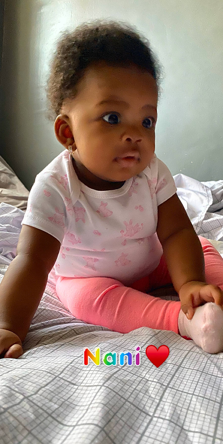 Amarah joined the competition — help win amazing prizes! baby, black_hair, cheek, child, finger, nose, person, play, sitting, skin, smile, toddler, tummy_time