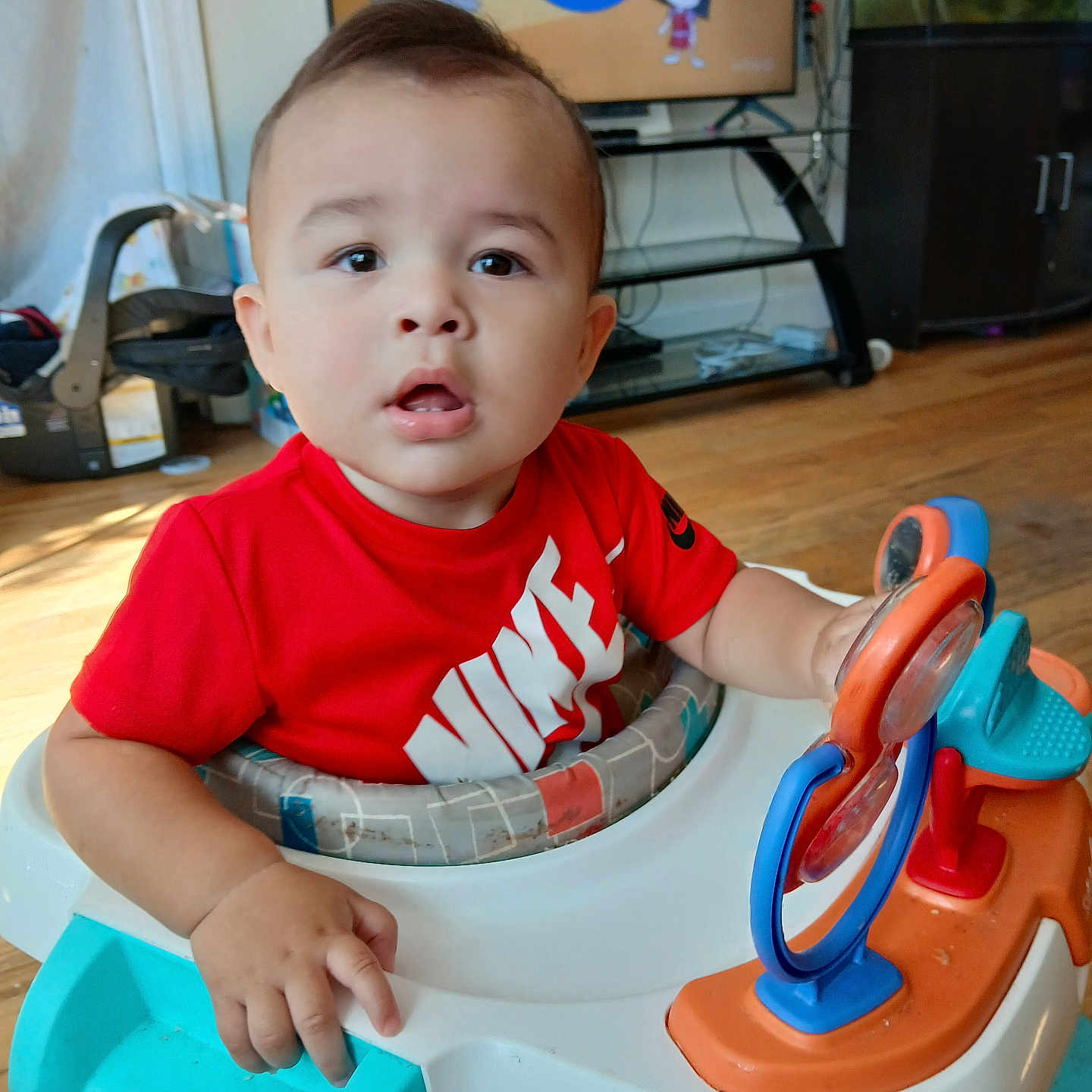 Jandriel joined the competition — help win amazing prizes! baby, bathroom, bodypart, clothing, face, finger, hand, hardwood, head, indoors, interiordesign, person, photography, portrait, potty, room, sitting, t_shirt, toilet, wood