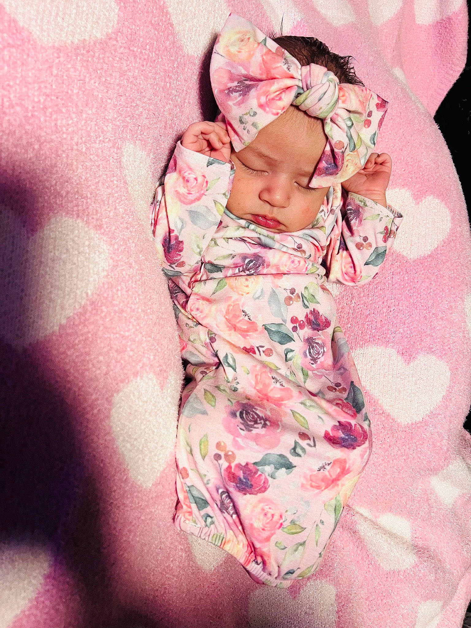 Kehlani is registered to the contest to win money with this photo: baby, baby_products, baby_sleeping, baby_toddler_clothing, beauty, bed, bedding, bedtime, child, comfort, face, happy, headwear, human_body, linens, magenta, pattern, person, pink, sleeve