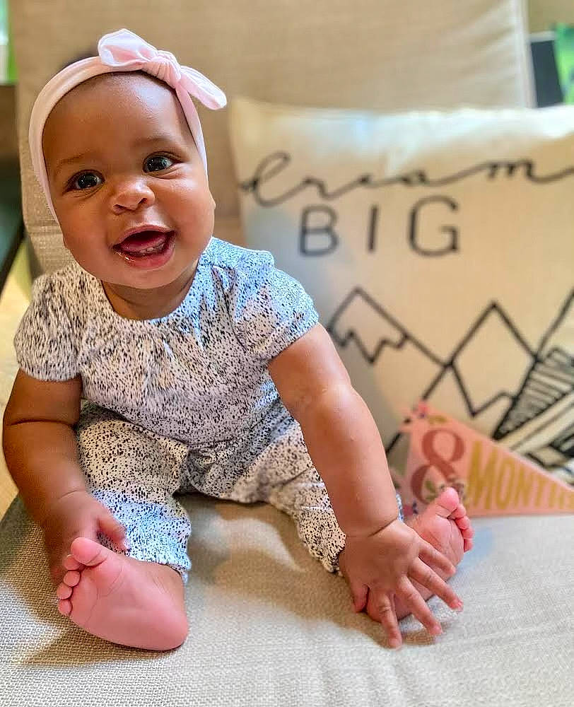 Mercedes joined the competition — help win amazing prizes! baby, baby_toddler_clothing, child, comfort, finger, floor, flooring, happy, knee, neck, pattern, person, product, skin, sleeve, smile, t_shirt, textile, thigh, toddler