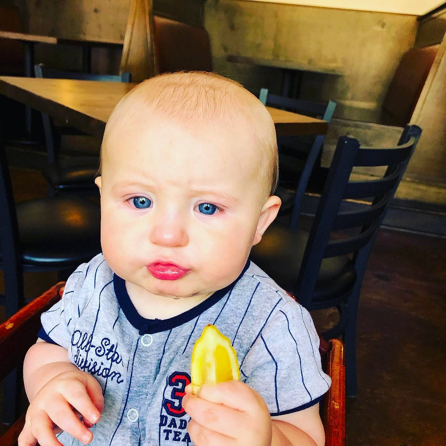 Ryne is registered to the contest to win money with this photo: baby, child, eye, finger, person, toddler