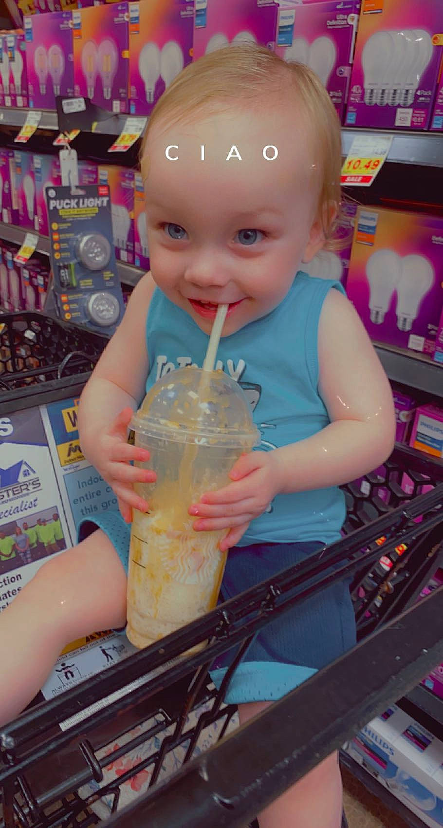 Legend is registered to the contest to win money with this photo: baby, beauty, child, distilled_beverage, drink, drinking, drinking_straw, drinkware, electric_blue, fun, hairstyle, hand, joy, juice, non_alcoholic_beverage, person, product, skin, smoothie, snapshot