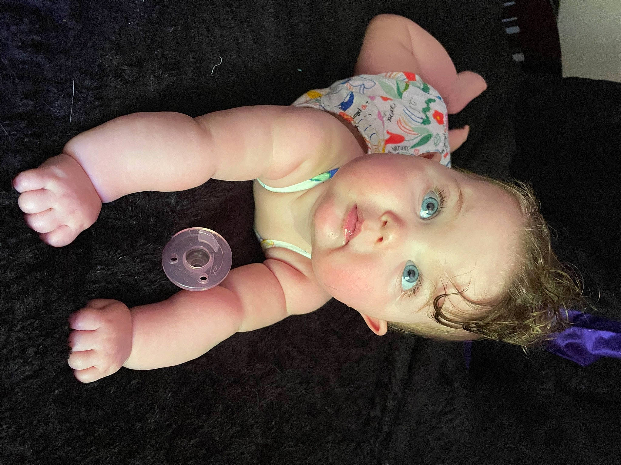 Oakleigh is registered to the contest to win money with this photo: baby, baby_toddler_clothing, cheek, chest, ear, eye, eyelash, finger, fun, gesture, hand, human_body, iris, mouth, nail, nose, person, skin, thumb, toddler