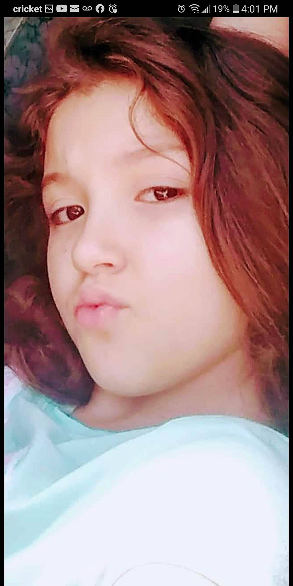 Annabella is registered to the contest to win money with this photo: bangs, beauty, cheek, ear, eyebrow, eyelash, flash_photography, forehead, happy, iris, jaw, layered_hair, lip, mouth, neck, nose, person, red_hair, selfie, skin