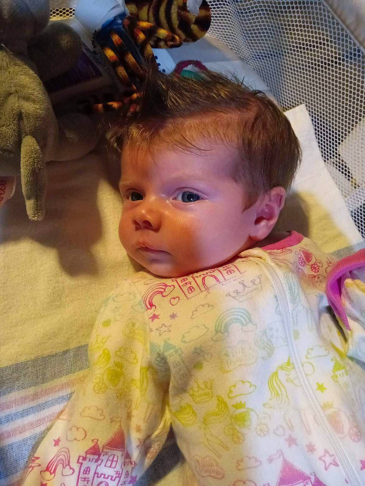 Lillian joined the competition — help win amazing prizes! baby, baby_products, baby_toddler_clothing, cheek, child, ear, eye, eyebrow, eyelash, fun, happy, head, iris, linens, nose, person, room, sitting, skin, toddler