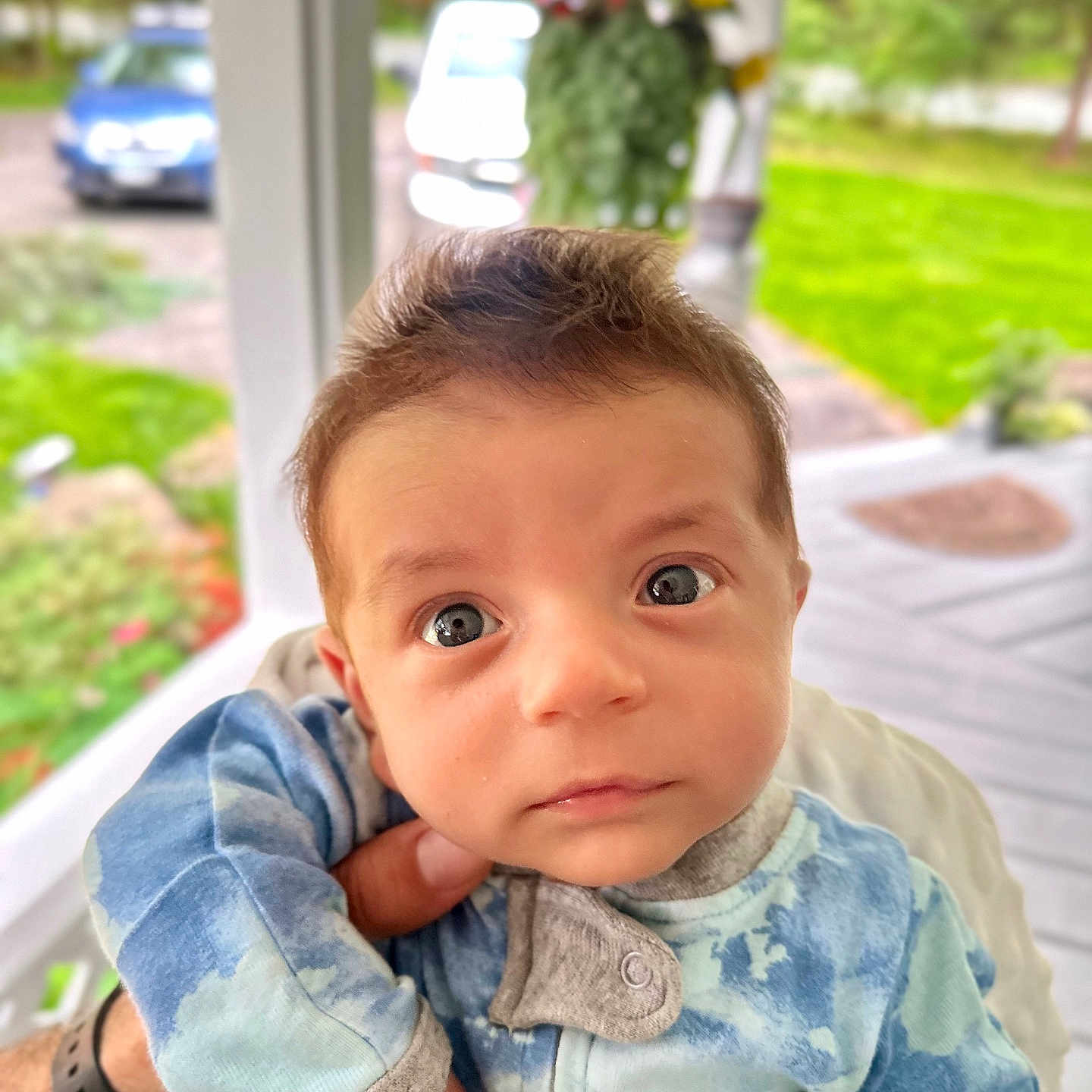 Bennett joined the competition — help win amazing prizes! architecture, baby, bodypart, car, clothing, coat, face, finger, grass, hand, head, jacket, pants, person, photography, plant, portrait, pottedplant, transportation, vehicle