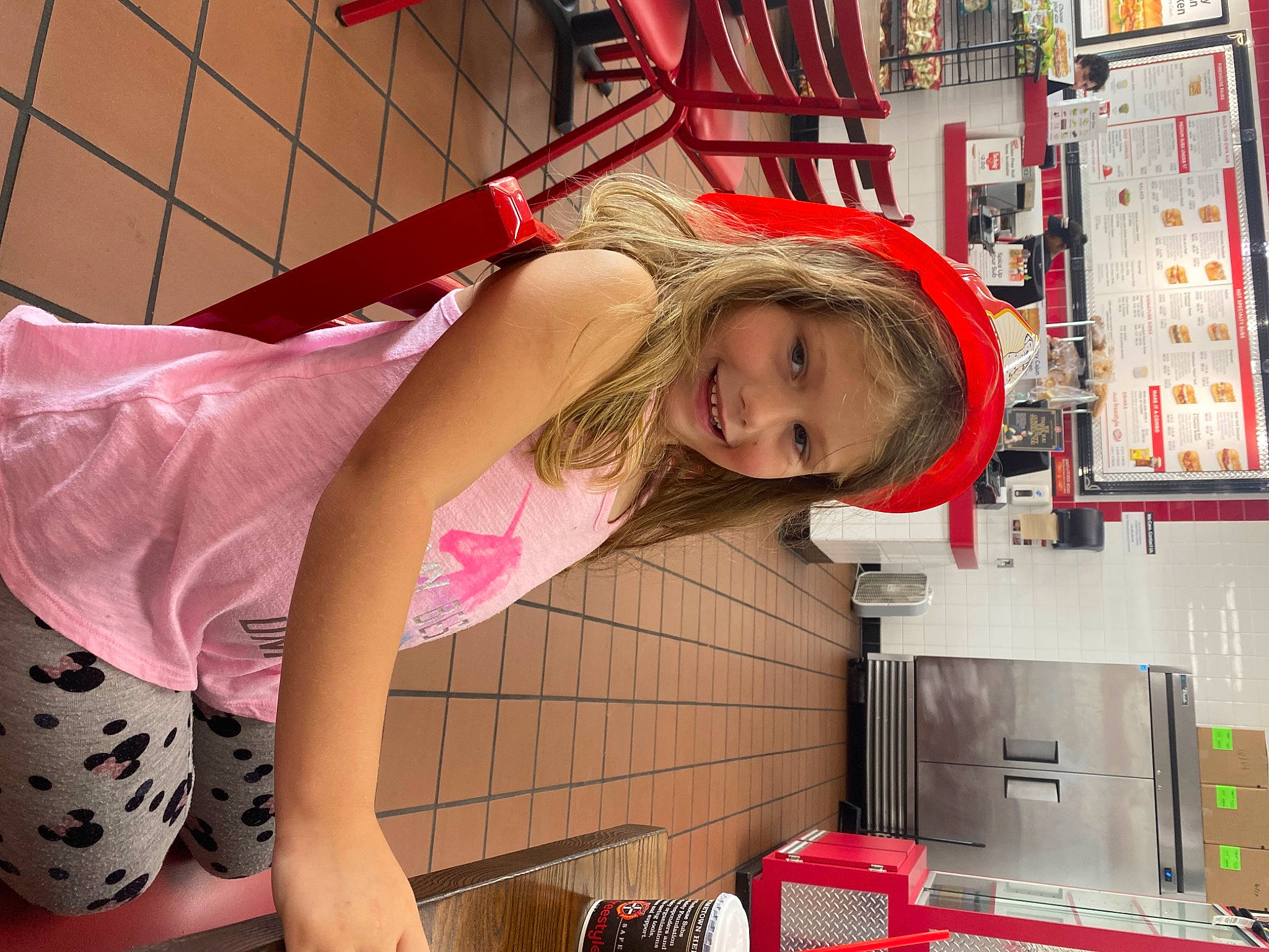 Brinley is registered to the contest to win money with this photo: blond, box, chest, fashion, fashion_design, flesh, fun, human_leg, joy, kitchen_appliance, knee, long_hair, machine, magenta, organ, peach, person, pink, red, room