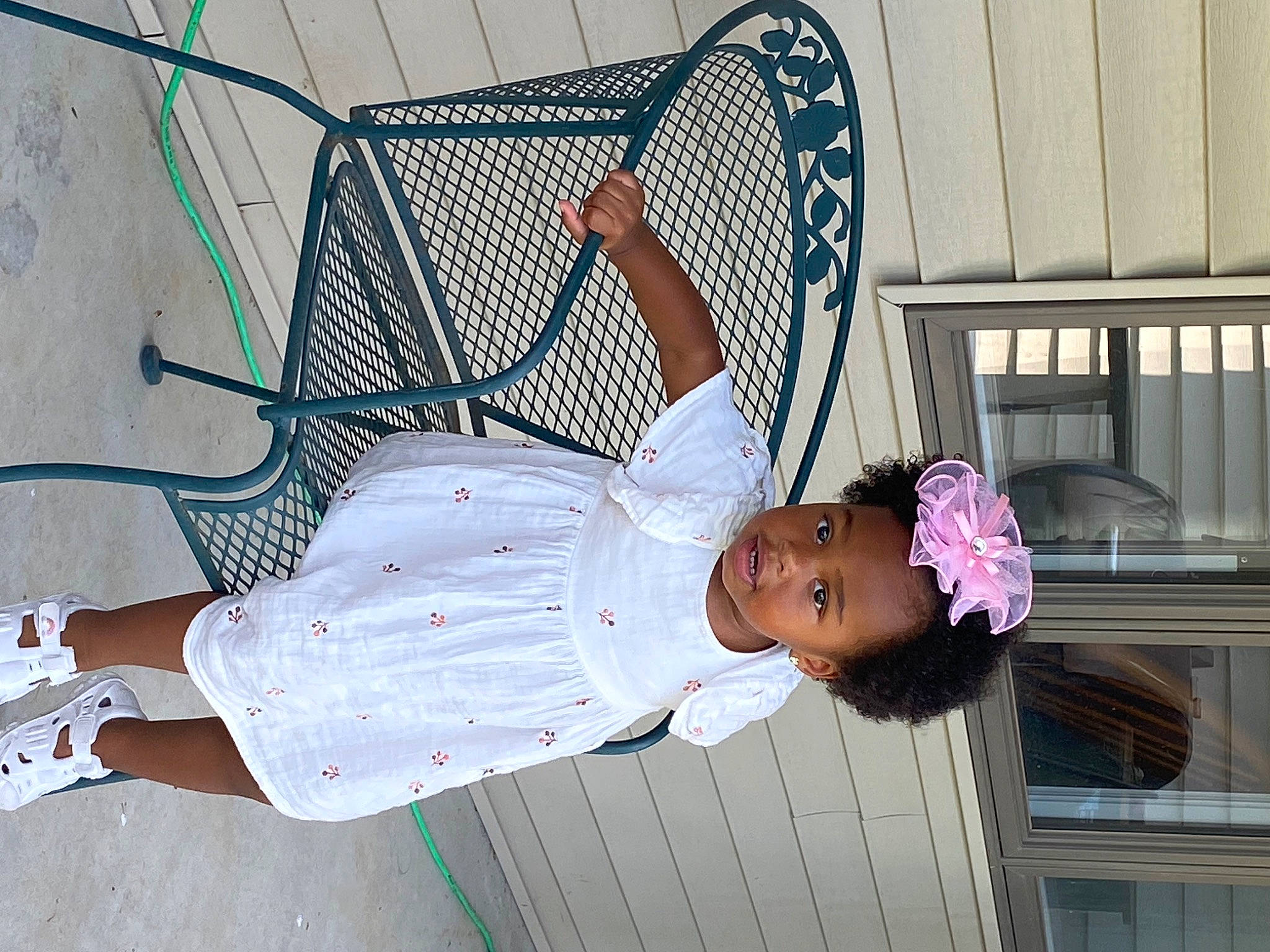 Zaylani is registered to the contest to win money with this photo: baby, baby_products, baby_safety, baby_toddler_clothing, child, comfort, foot, fun, leisure, pattern, person, room, sandal, textile, thigh, toddler, window