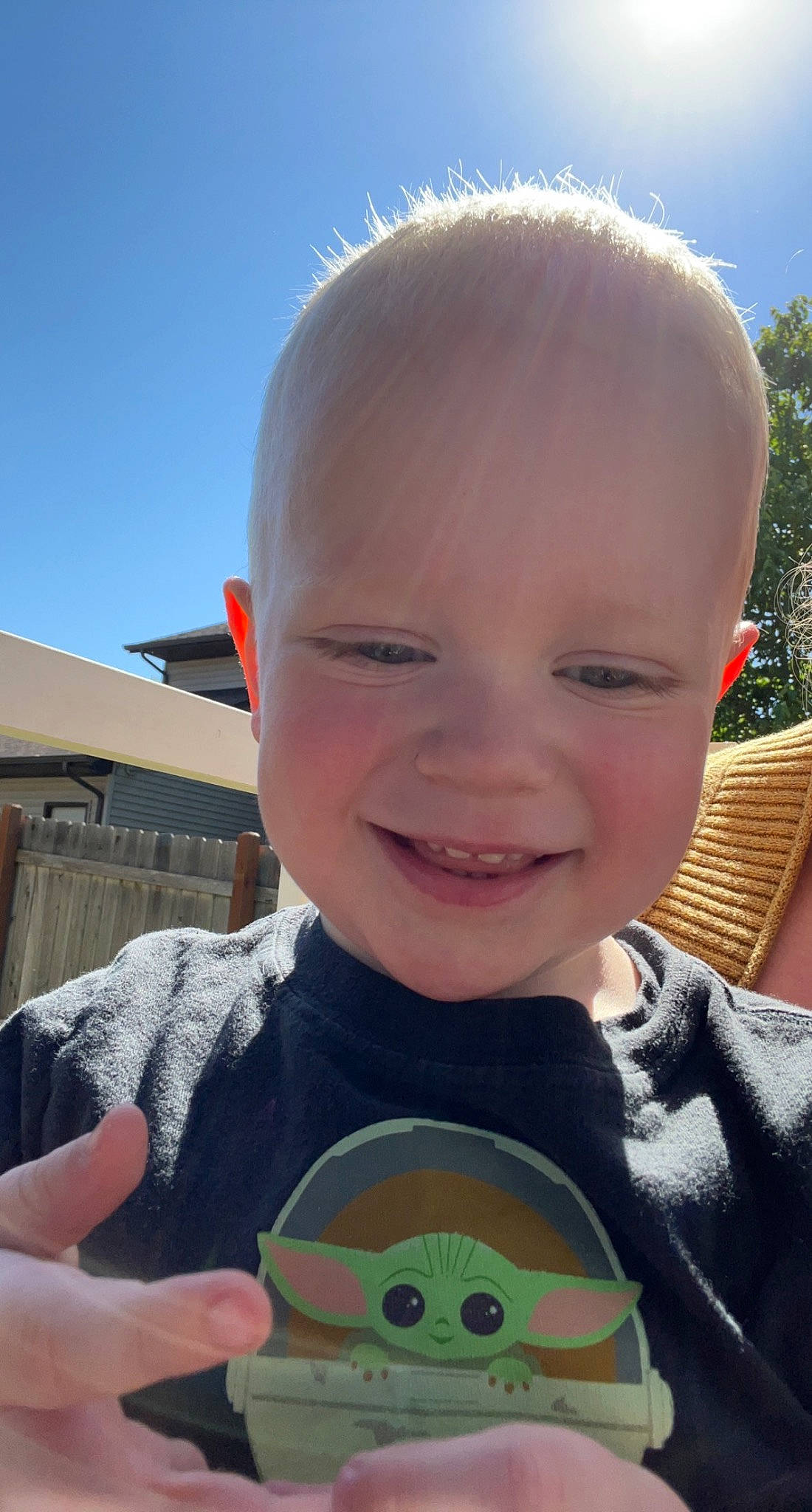 Dexter is registered to the contest to win money with this photo: baby, baby_toddler_clothing, cheek, child, chin, cool, facial_expression, finger, fun, hairstyle, happy, joy, lip, mouth, nose, person, skin, sky, smile, thumb