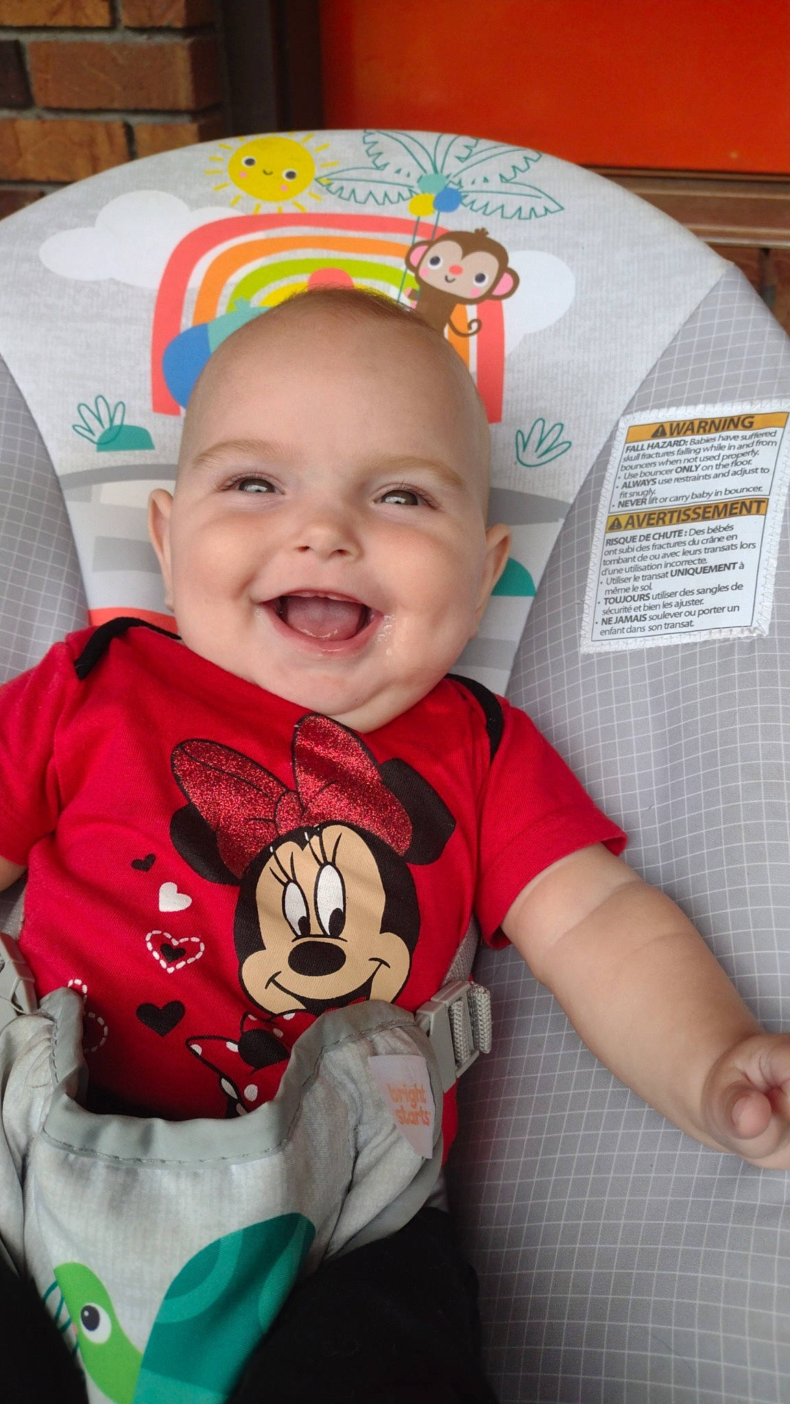 Emory is registered to the contest to win money with this photo: baby, baby_products, baby_safety, baby_toddler_clothing, cheek, child, comfort, eye, fun, happy, head, joy, organ, person, product, sitting, skin, sleeve, smile, t_shirt