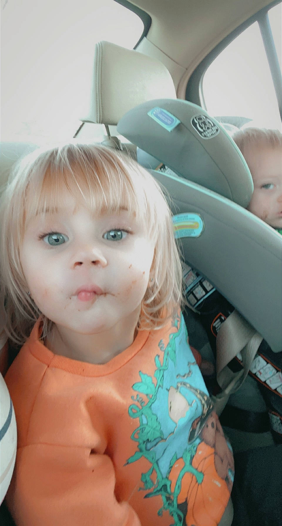 Avery is registered to the contest to win money with this photo: automotive_design, azure, baby, car_seat, car_seat_cover, child, dress, eyelash, hairstyle, happy, head, head_restraint, human, motor_vehicle, people, person, product, skin, summer, toddler