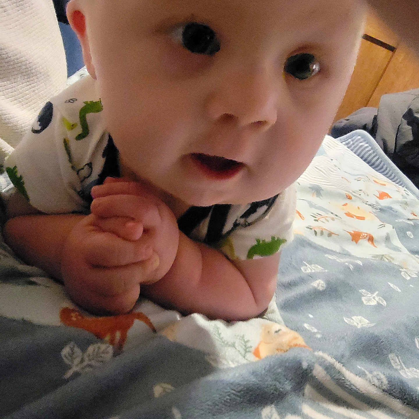 Briar joined the competition — help win amazing prizes! baby, bed, bedroom, blanket, bodypart, clothing, couch, dress, face, finger, furniture, hand, head, indoors, newborn, person, photography, portrait, quilt, room