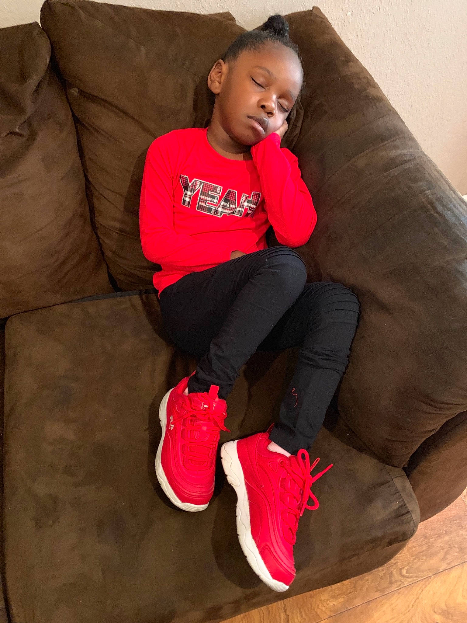 Kamia Smith joined the competition — help win amazing prizes! comfort, finger, foot, footwear, furniture, leg, magenta, person, pink, shoe, sitting, thigh