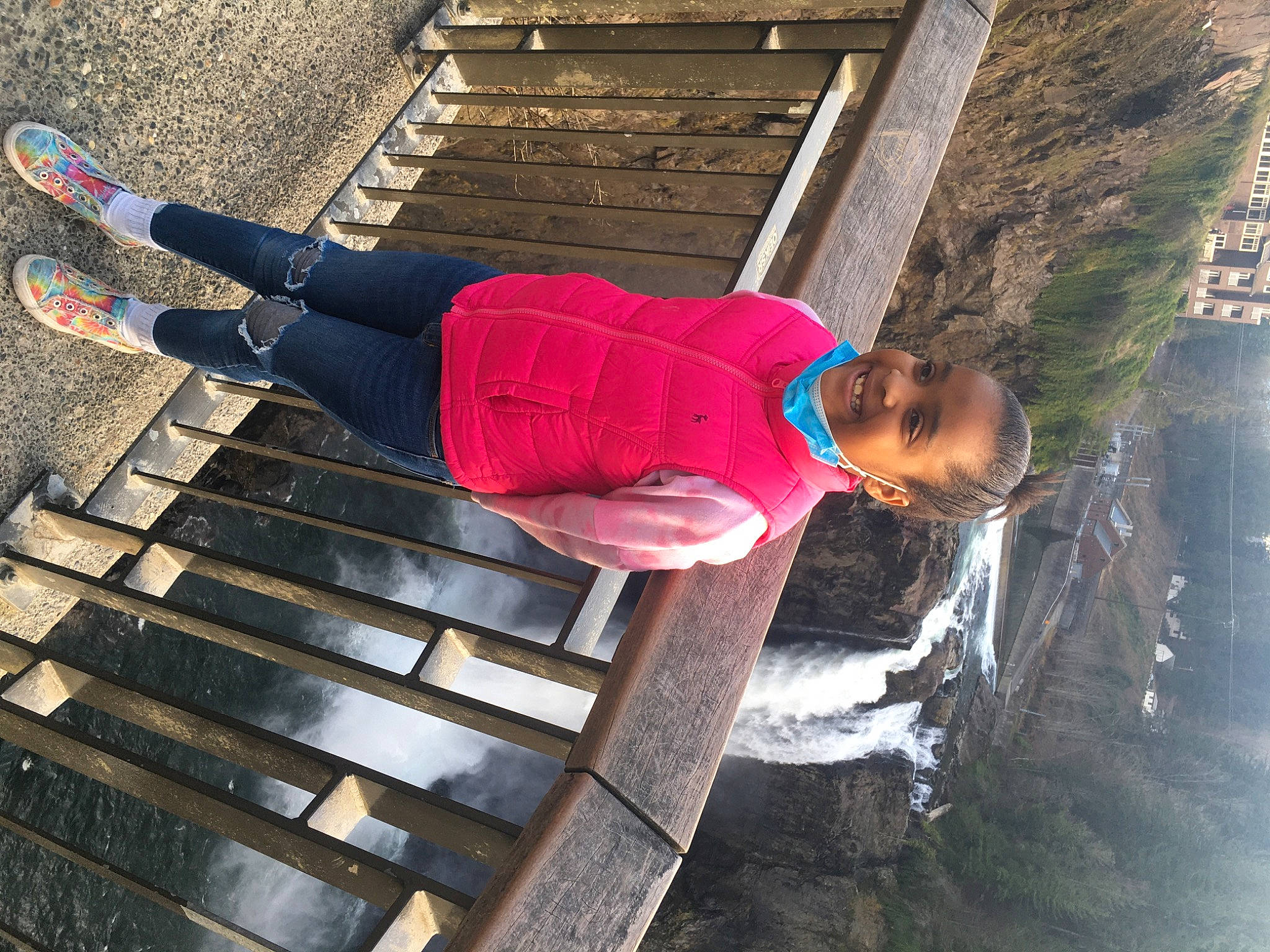 Alyvia joined the competition — help win amazing prizes! beauty, cool, denim, fun, handrail, hat, human_leg, joy, leisure, line, magenta, person, shadow, sneakers, street_fashion, t_shirt, thigh, travel, tree, waist