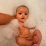 baby, bath, bubbles, foam, water, infant, child, skin, arm, foot, toes, hand, relaxation, cleaning, bathroom, cute, young, sitting, support, person