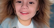 Hartley is registered to the contest to win money with this photo: child, smile, face, hair, denim_jacket, white_shirt, portrait, young, happy, casual_clothing, person, outdoor, blurred_background, head_and_shoulders, cute, fashion, light, skin, eyes, expression