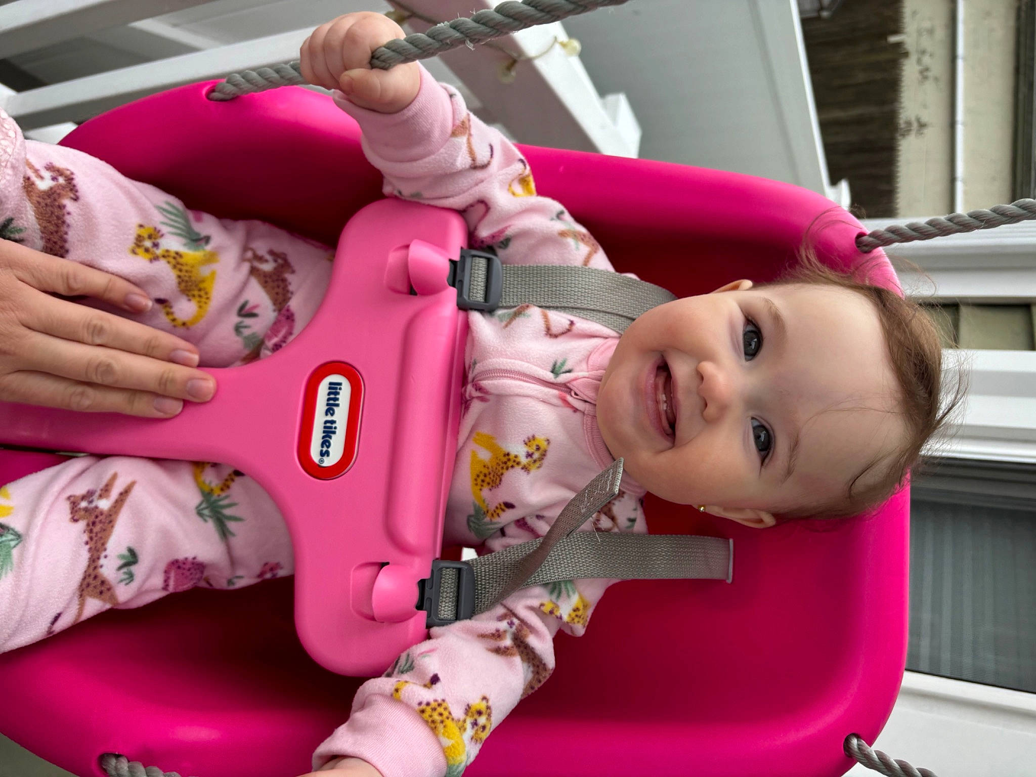 Jolene joined the competition — help win amazing prizes! baby, baby_products, baby_toddler_clothing, car_seat, cheek, child, facial_expression, fun, happy, joy, magenta, mouth, person, pink, play, purple, room, skin, smile, toddler