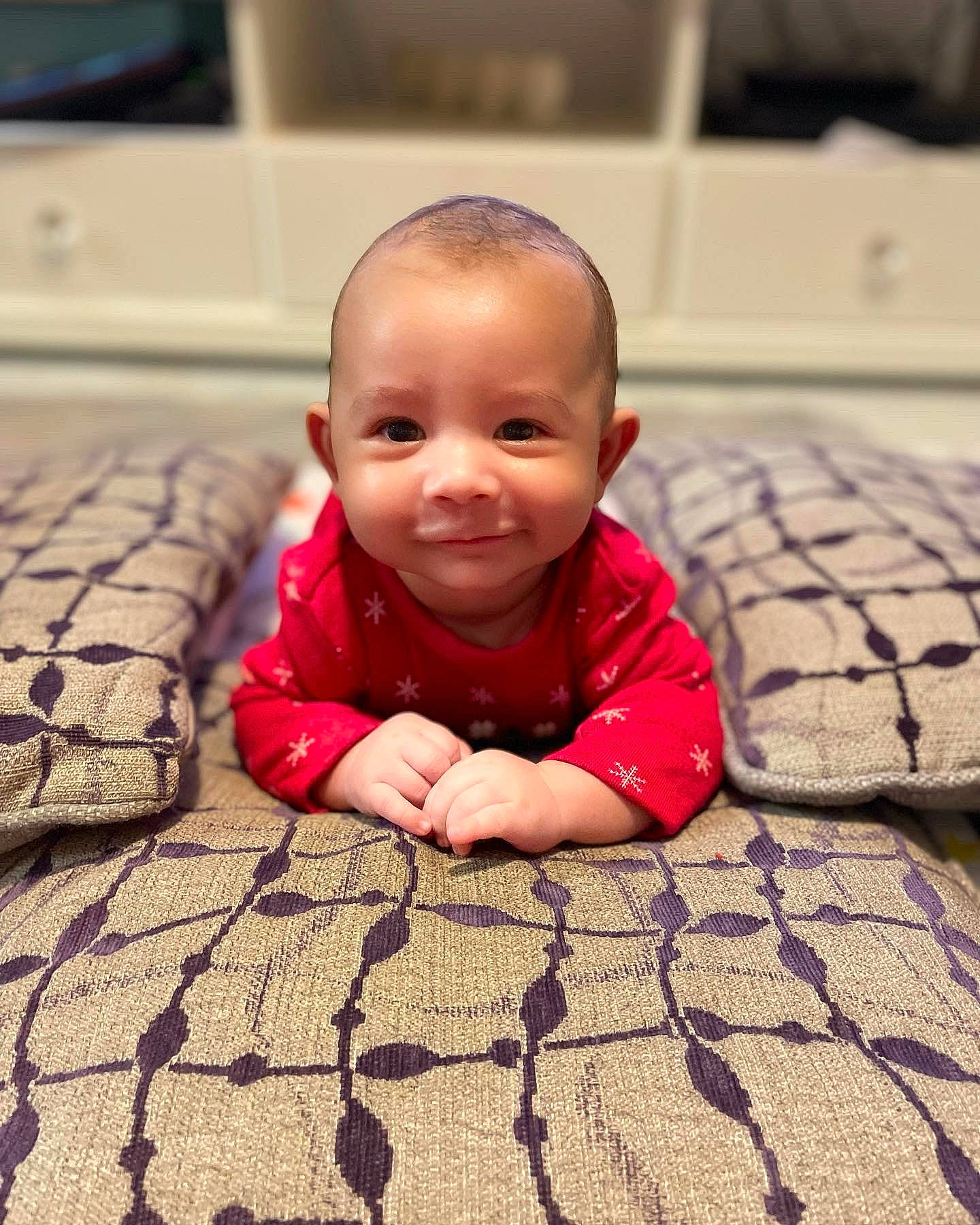 Kamden joined the competition — help win amazing prizes! baby, baby_toddler_clothing, child, comfort, computer_keyboard, crawling, floor, flooring, grass, happy, hardwood, input_device, joy, pattern, people_in_nature, peripheral, person, road_surface, skin, smile