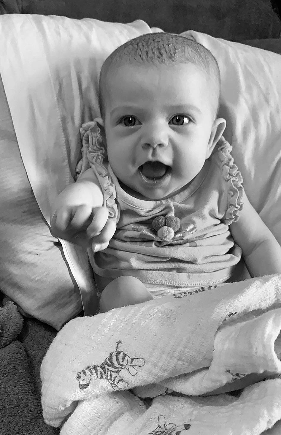 Elaina joined the competition — help win amazing prizes! arm, baby, black_and_white, cheek, comfort, eye, eyebrow, face, finger, gesture, hair, hand, happy, head, human_body, lip, mouth, nose, person, skin