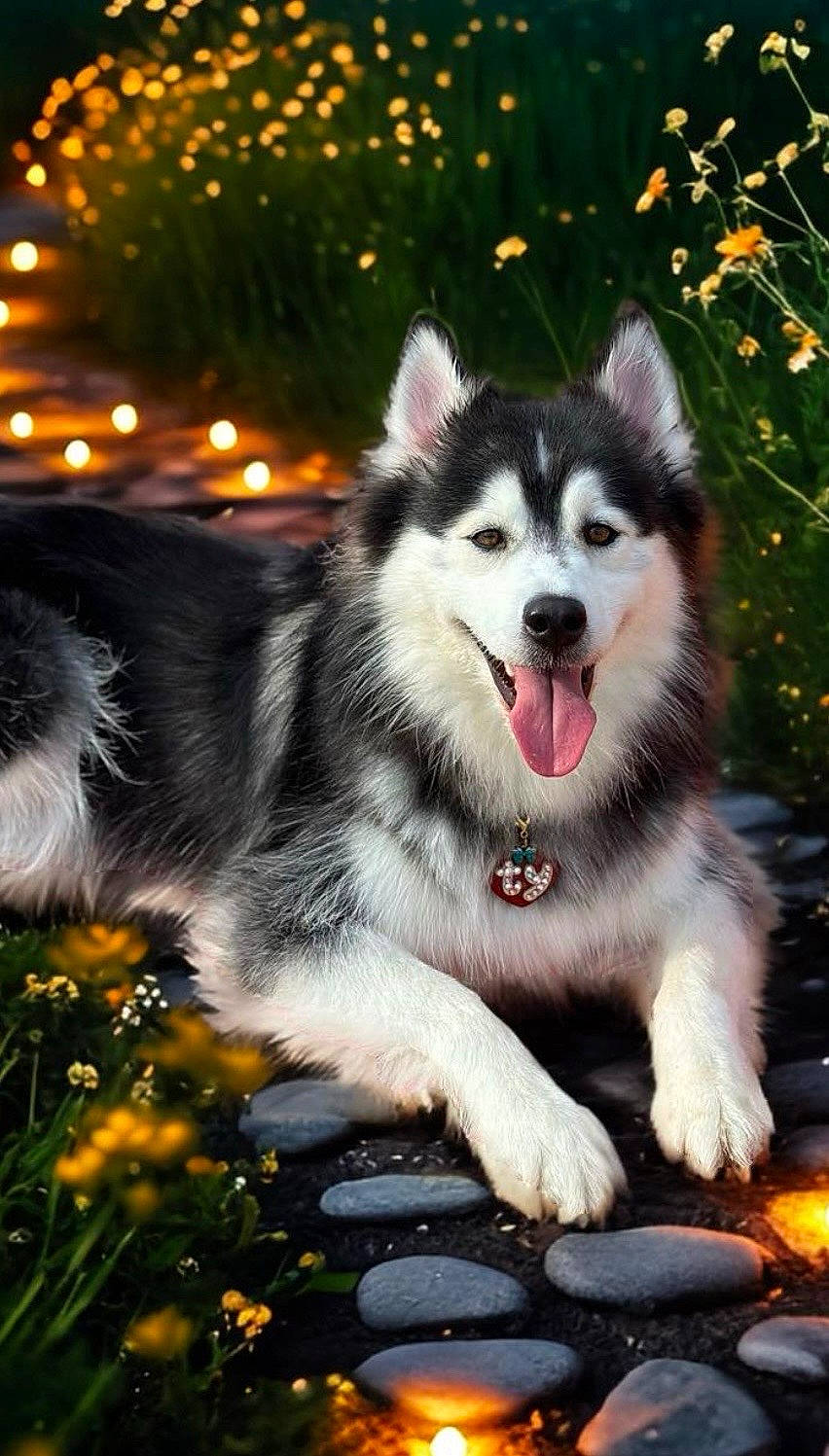 Malia is registered to the contest to win money with this photo: ancient_dog_breeds, art, carnivore, companion_dog, dog, dog_breed, event, fur, grass, happy, interior_design, light, plant, sled_dog, snout, sporting_group, tree, whiskers, working_dog