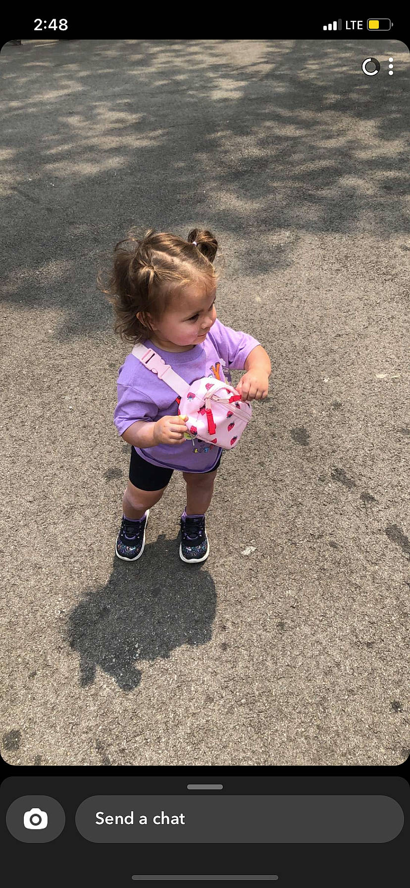 Alyvia joined the competition — help win amazing prizes! asphalt, face, foot, fun, grass, happy, human_leg, knee, leisure, people_in_nature, person, recreation, road, road_surface, running, shorts, sock, soil, t_shirt, toddler