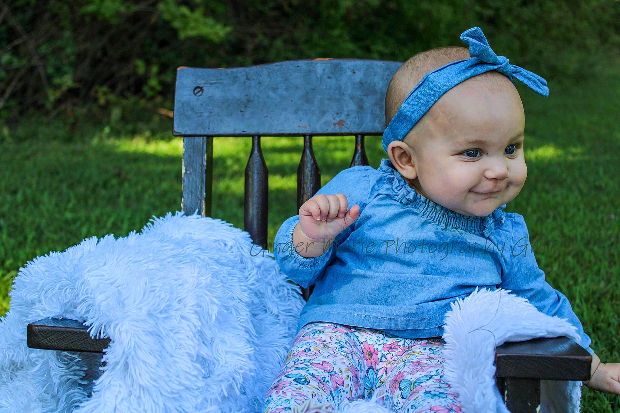Aryana joined the competition — help win amazing prizes! baby, baby_toddler_clothing, blue, child, dress, eye, furniture, grass, happy, headgear, joy, people, person, photography, pink, product, sitting, skin, smile, summer