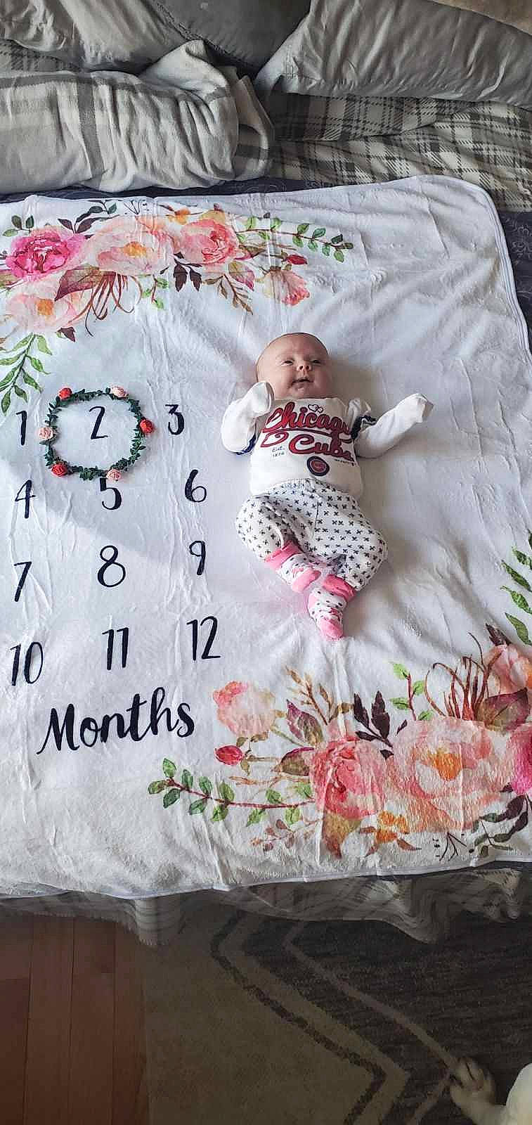 Jessica joined the competition — help win amazing prizes! art, baby, baby_toddler_clothing, bed, bed_sheet, bedding, bedroom, child, comfort, creative_arts, leaf, linens, needlework, pattern, person, pink, room, sleeve, t_shirt, textile