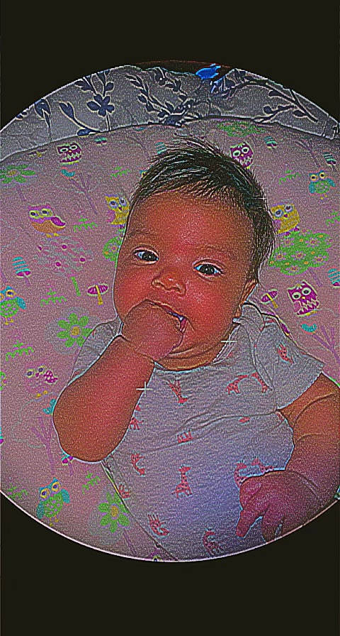 Honesty joined the competition — help win amazing prizes! art, baby, cheek, child, chin, circle, eyebrow, facial_expression, happy, illustration, lip, magenta, mouth, nose, painting, pattern, person, pink, toddler, visual_arts