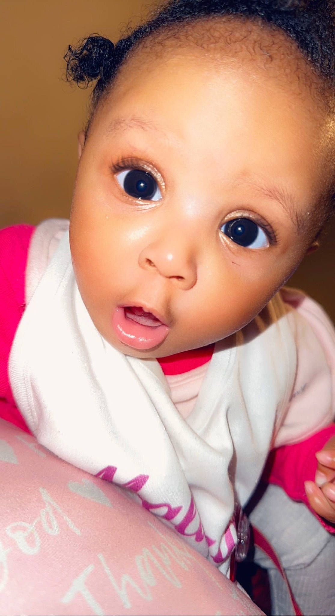 Malia Mae joined the competition — help win amazing prizes! baby, baby_toddler_clothing, carmine, cheek, child, chin, ear, eyebrow, eyelash, finger, happy, iris, lip, mouth, nose, person, pink, sitting, skin, sleeve