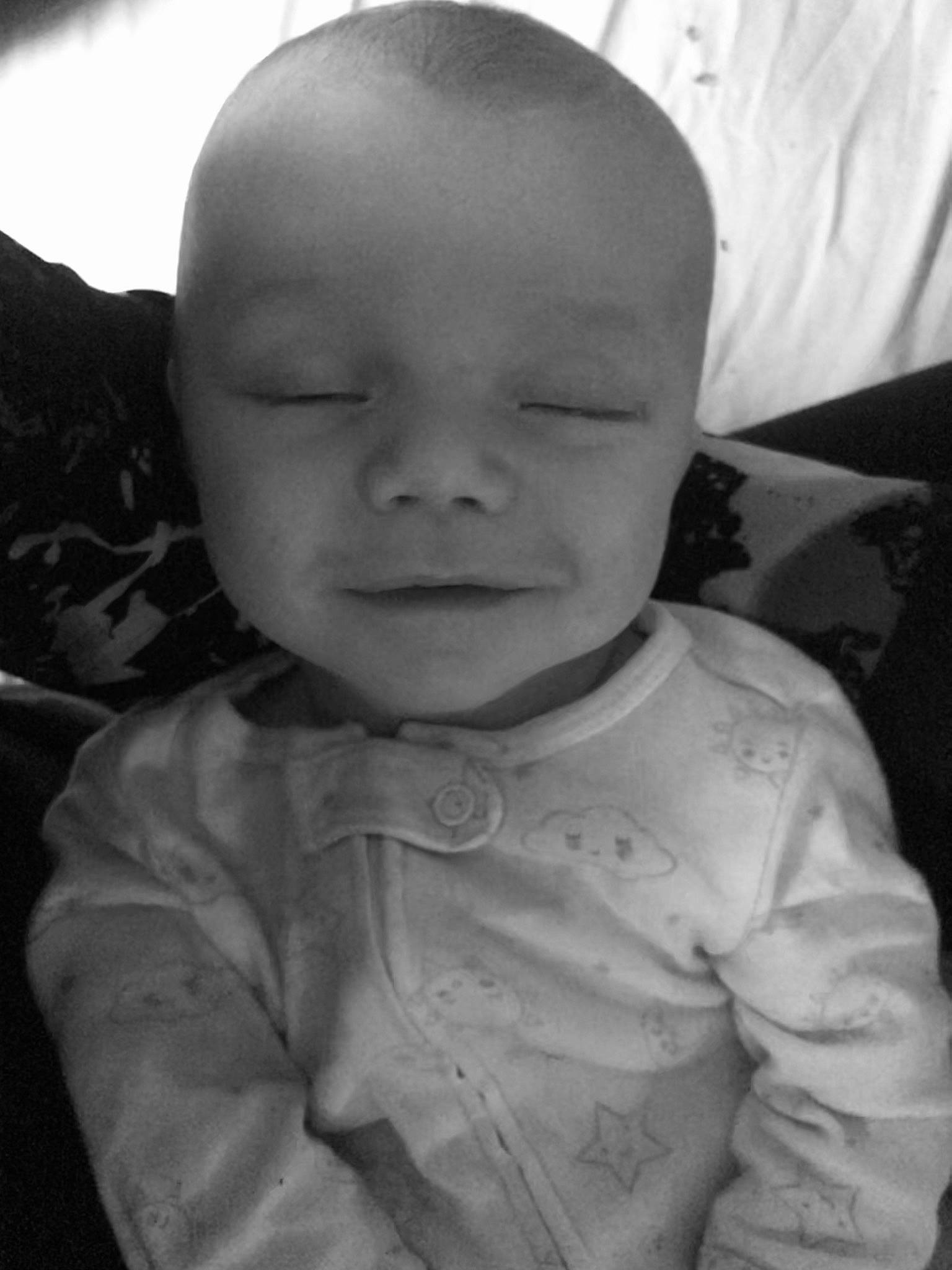 Eoghan joined the competition — help win amazing prizes! baby, baby_toddler_clothing, black_and_white, cheek, child, comfort, ear, eye, hand, happy, human_body, iris, lip, monochrome, mouth, neck, nose, person, skin, sleeve