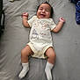 Azriella joined the competition — help win amazing prizes! baby, bed, blanket, child, clothing, comfortable, cute, happy, indoors, infant, lying_down, onesie, person, playful, sleepwear, smiling, sock, soft, toddler, winnie_the_pooh