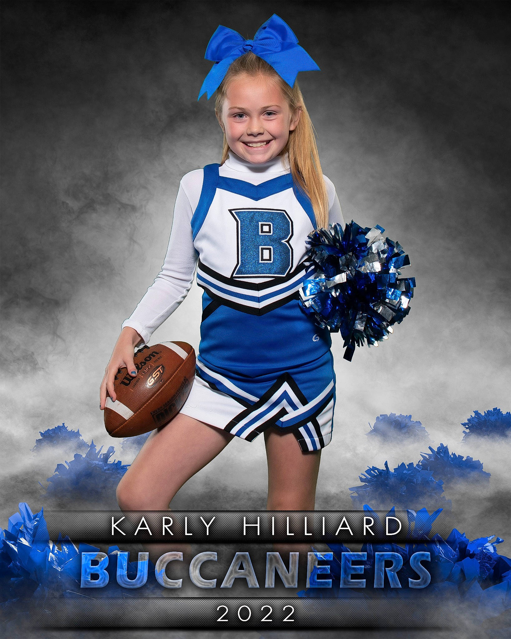Karly joined the competition — help win amazing prizes! advertising, ball, blue, cheerleading, cheerleading_uniform, competition_event, electric_blue, event, flash_photography, font, happy, joy, person, player, poster, smile, sports, sports_equipment, sports_uniform, team_sport