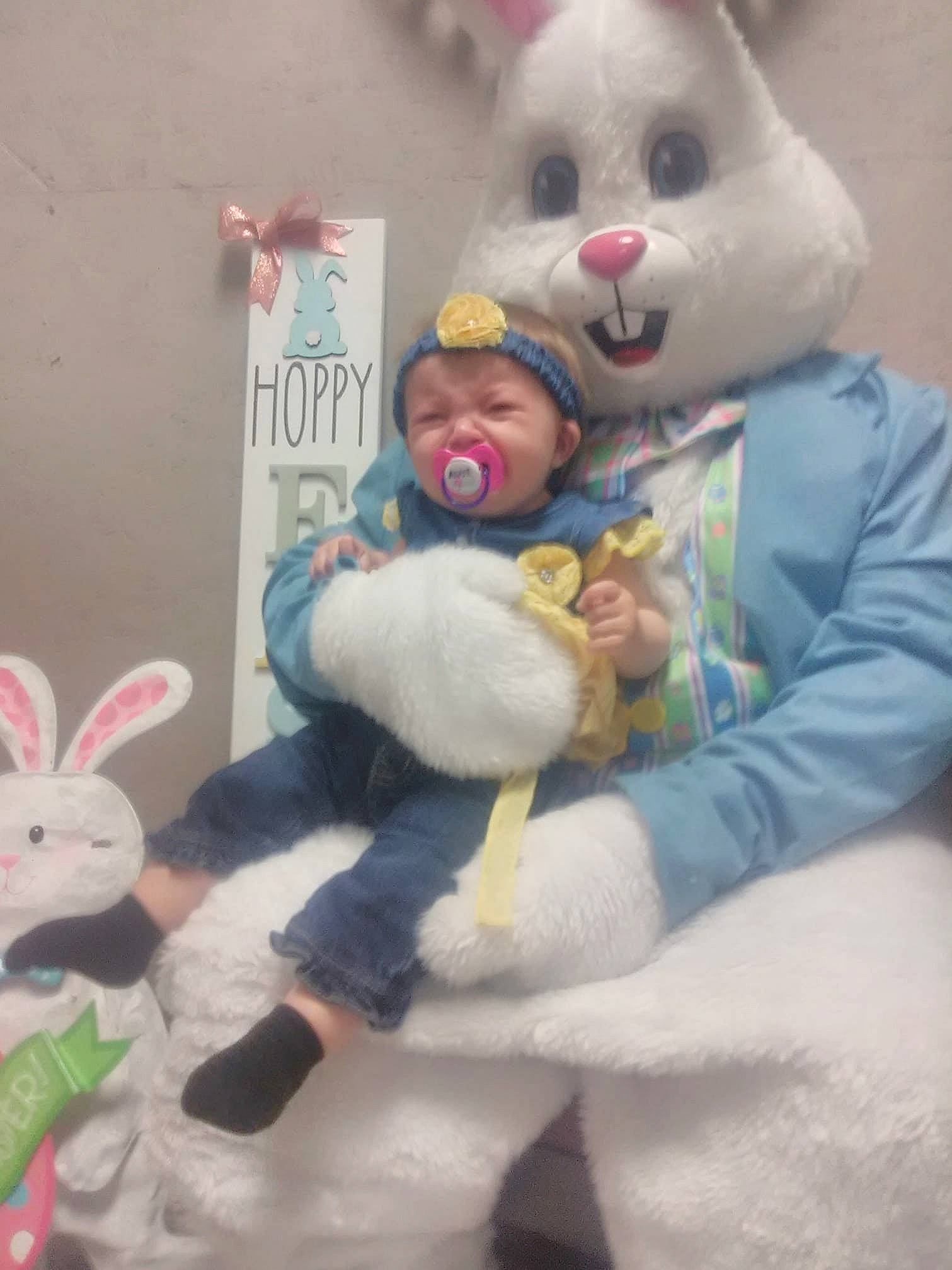 Cierra is registered to the contest to win money with this photo: easter, easter_bunny, joy, person, plush, rabbit, rabbits_and_hares, stuffed_toy, toy