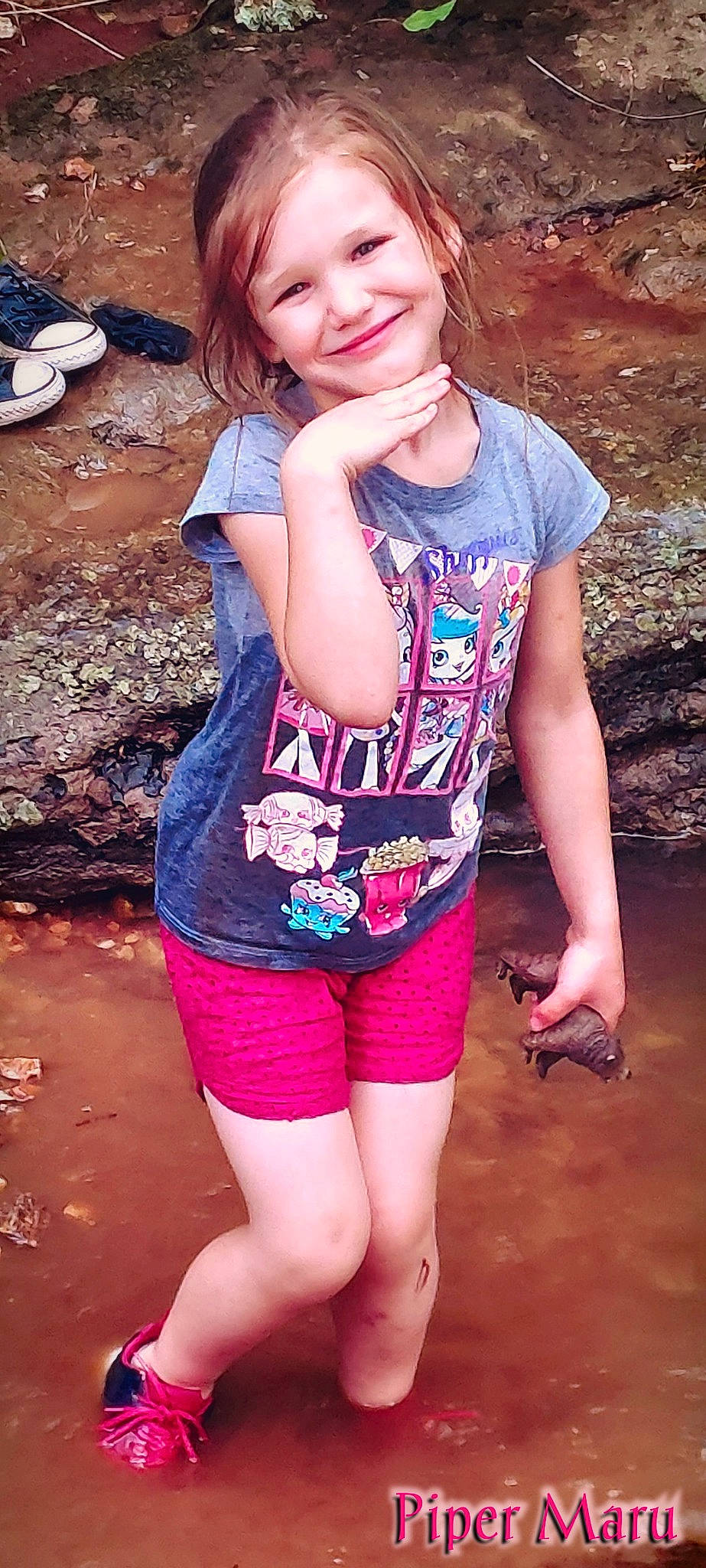 Piper joined the competition — help win amazing prizes! beauty, cool, facial_expression, flash_photography, fun, happy, joy, leisure, long_hair, muscle, neck, people_in_nature, person, pink, sleeve, sleeveless_shirt, smile, summer, t_shirt, thigh