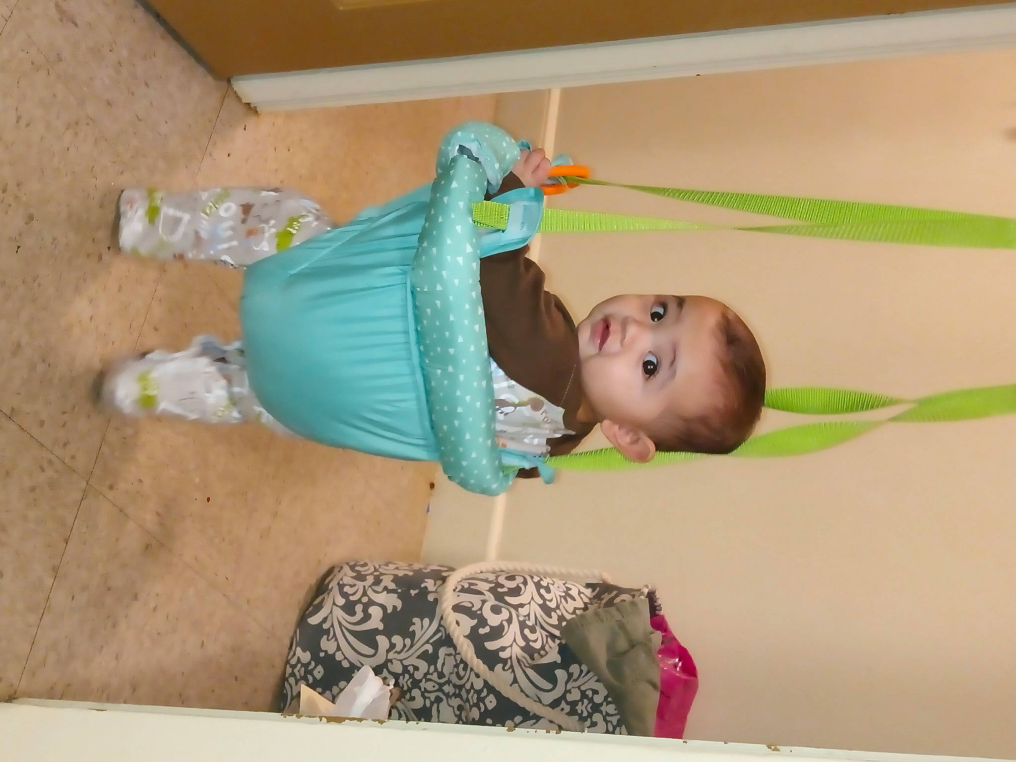 Alijah is registered to the contest to win money with this photo: baby, baby_products, baby_toddler_clothing, child, comfort, flooring, fun, happy, leisure, person, play, room, smile, toddler