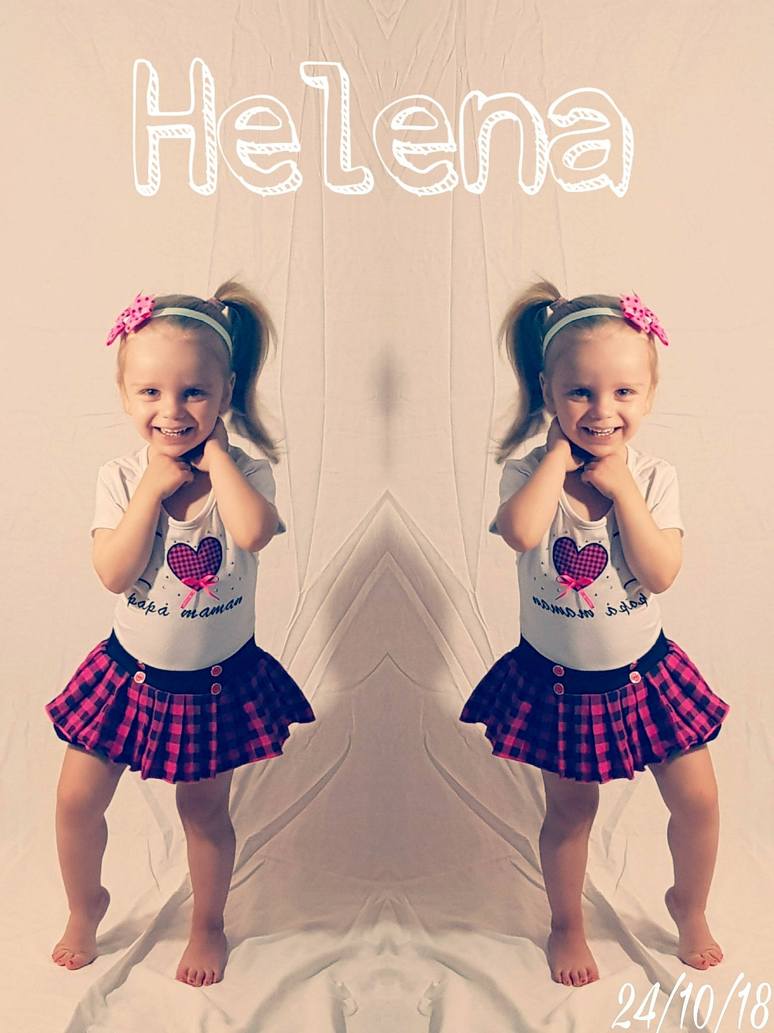 Héléna participe au concours pour gagner de l'argent avec cette photo : child, costume, design, fashion_accessory, fun, girl, hair_accessory, happiness, headgear, joy, material, pattern, person, pink, purple, toddler