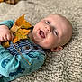 baby, child, autumn, leaves, smile, happy, blanket, outdoor, fall, nature, closeup, cute, infant, skin, clothing, playful, holding, portrait, young, relaxing